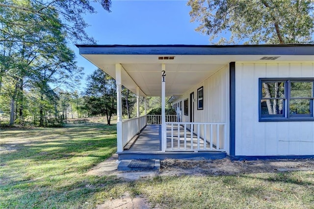 exterior space with a porch