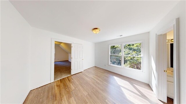 empty room featuring light wood-type flooring