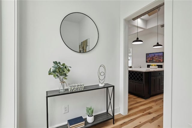 interior space featuring light wood-style flooring