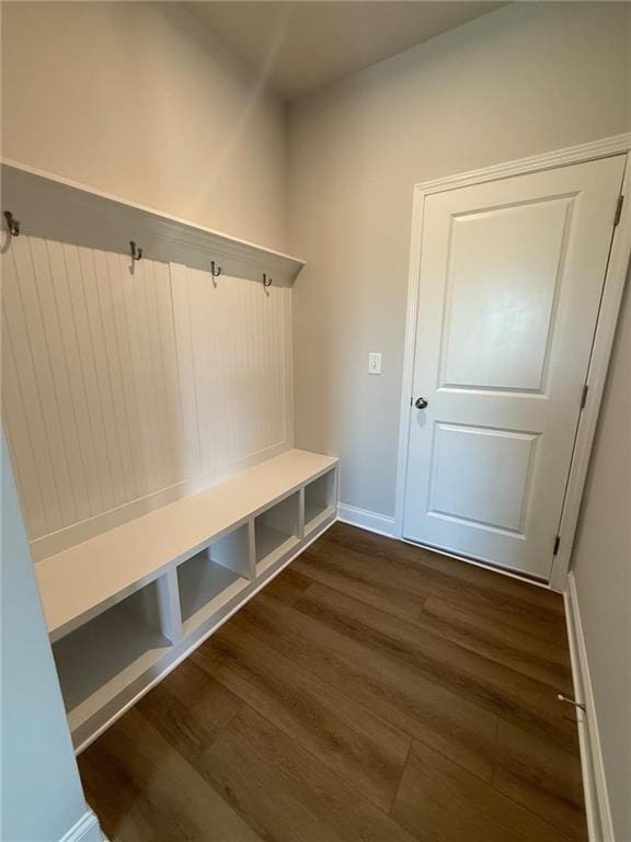4266 Mulberry Pass Ct, Hoschton, GA 30548 - mudroom with dark wood finished floors and baseboards
