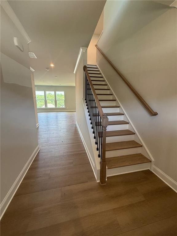 4266 Mulberry Pass Ct, Hoschton, GA 30548 - staircase with wood finished floors and recessed lighting