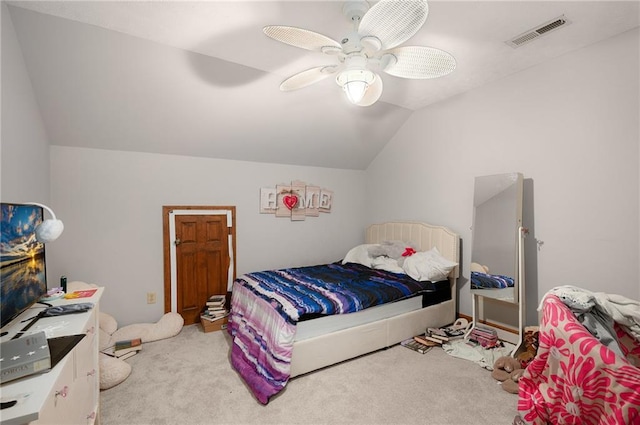 104 Aspen Dr NE, Calhoun, GA 30701 - bedroom featuring carpet flooring, lofted ceiling, and a ceiling fan
