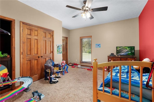 104 Aspen Dr NE, Calhoun, GA 30701 - carpeted bedroom featuring ceiling fan