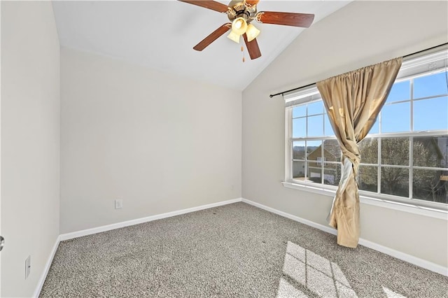 1566 Wilson Manor Cir, Lawrenceville, GA 30045 - carpeted spare room with lofted ceiling, ceiling fan, and baseboards