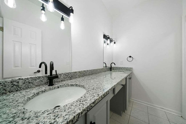 1460 Bakers Bridge Rd, Douglasville, GA 30134 - full bathroom with baseboards, tile patterned flooring, and double vanity