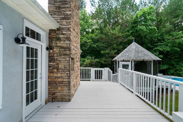1460 Bakers Bridge Rd, Douglasville, GA 30134 - wooden deck with a gazebo