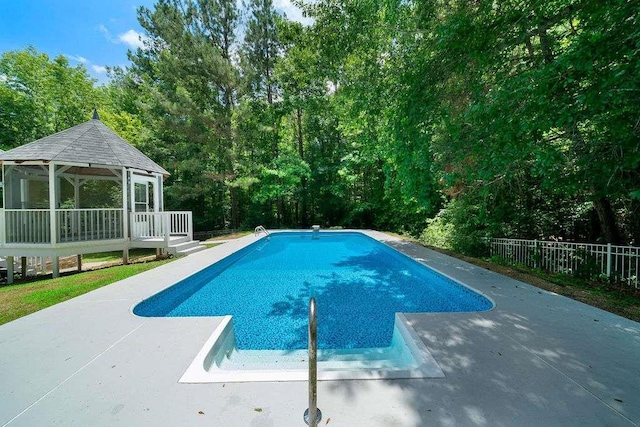 1460 Bakers Bridge Rd, Douglasville, GA 30134 - outdoor pool featuring a gazebo and a patio