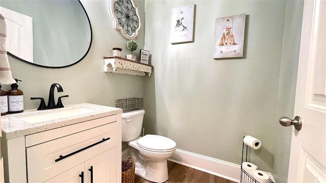 109 Red Fox Dr, Dallas, GA 30157 - half bathroom with vanity and wood finished floors