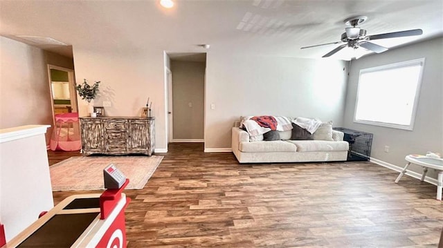 109 Red Fox Dr, Dallas, GA 30157 - living room with ceiling fan and wood finished floors