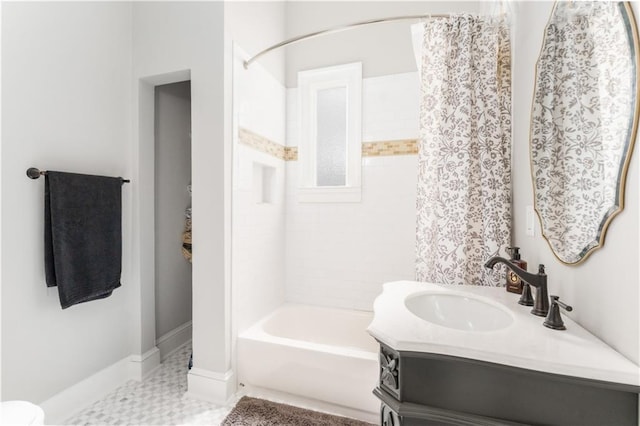 1232 Lucile Ave SW, Atlanta, GA 30310 - bathroom with vanity, shower / tub combo, and tile patterned floors