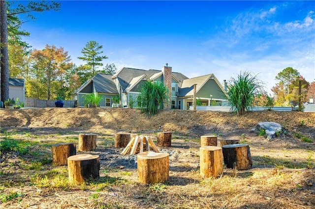 view of yard featuring fence