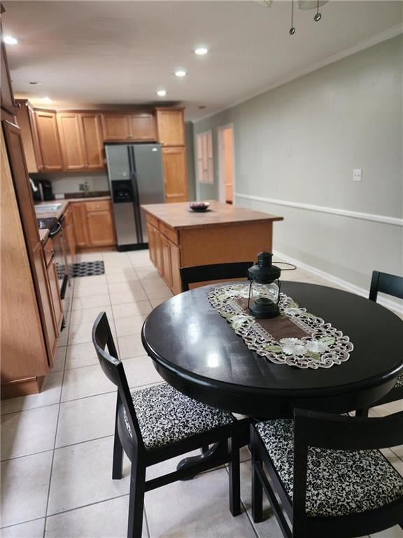 view of tiled dining area