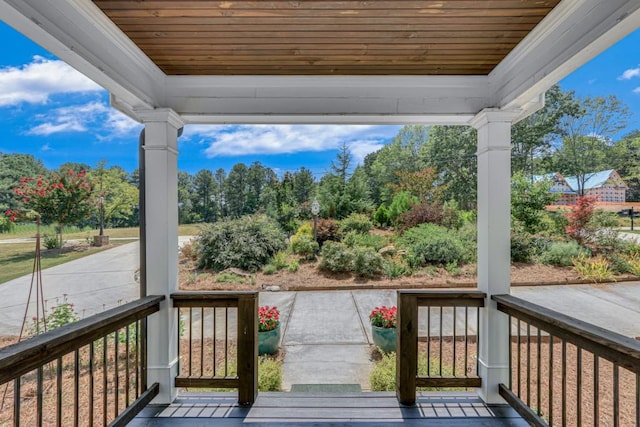 deck with covered porch