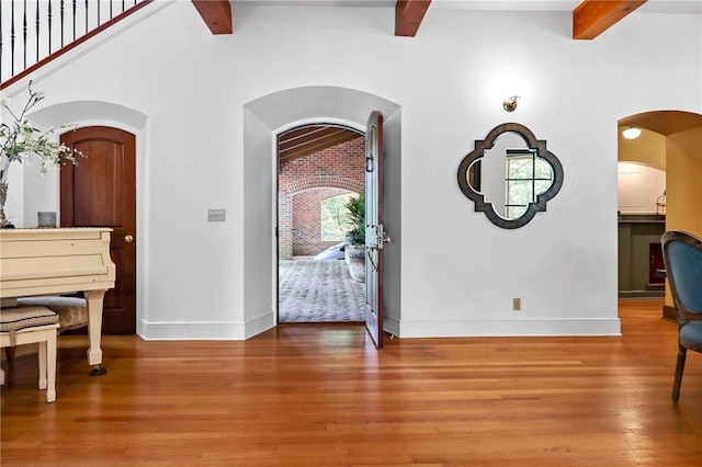 4043 Piedmont Lake Rd, Pine Mountain, GA 31822 - foyer with arched walkways, wood finished floors, and baseboards