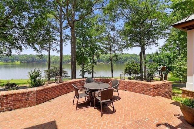 4043 Piedmont Lake Rd, Pine Mountain, GA 31822 - view of patio featuring a water view and outdoor dining area