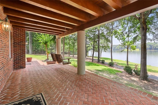 4043 Piedmont Lake Rd, Pine Mountain, GA 31822 - view of patio with a water view