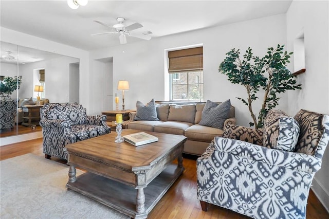 4043 Piedmont Lake Rd, Pine Mountain, GA 31822 - living area featuring ceiling fan and wood finished floors