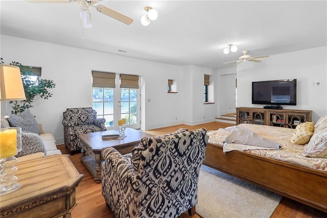4043 Piedmont Lake Rd, Pine Mountain, GA 31822 - living area with ceiling fan and wood finished floors
