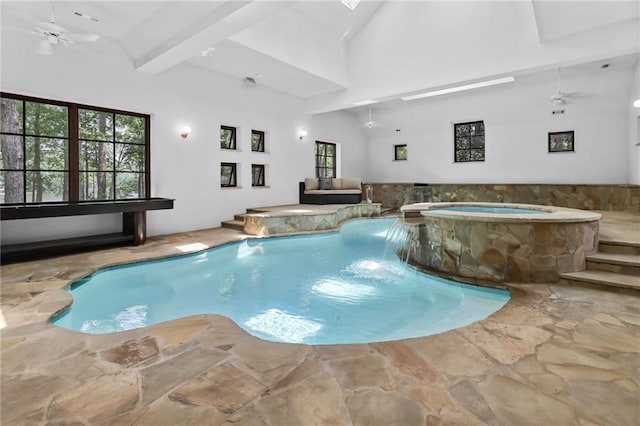 4043 Piedmont Lake Rd, Pine Mountain, GA 31822 - view of pool with a pool with connected hot tub and a ceiling fan