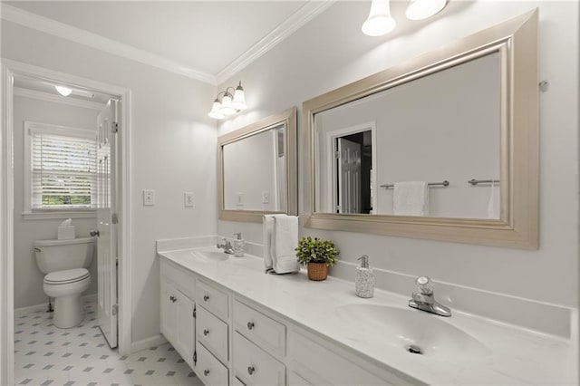 3260 Kingshouse Commons, Johns Creek, GA 30022 - bathroom featuring double vanity and ornamental molding