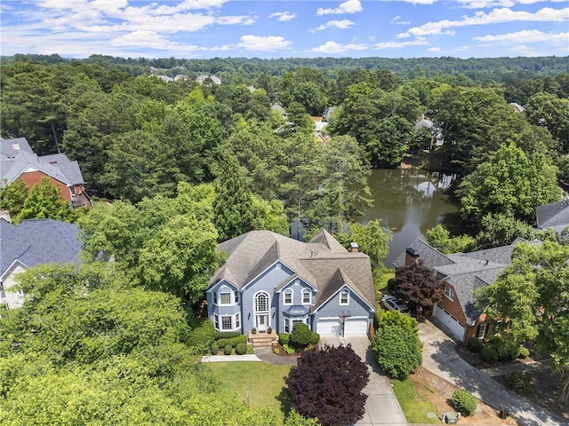 3260 Kingshouse Commons, Johns Creek, GA 30022 - aerial view of property and surrounding area with a large body of water and a forest