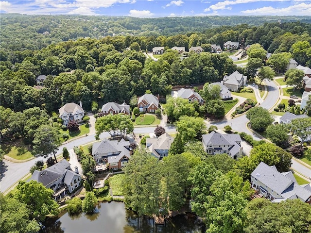 3260 Kingshouse Commons, Johns Creek, GA 30022 - aerial perspective of suburban area featuring a nearby body of water and a heavily wooded area