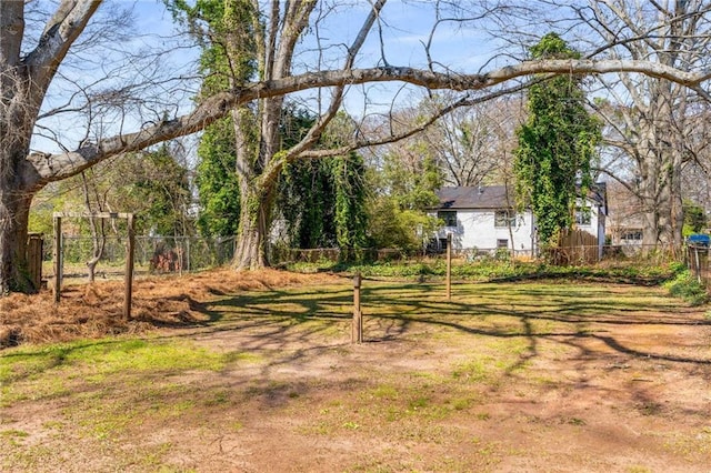 view of yard featuring fence