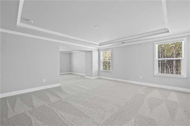 313 Foxglove Way, Mcdonough, GA 30253 - unfurnished room with a tray ceiling, ornamental molding, carpet flooring, and baseboards