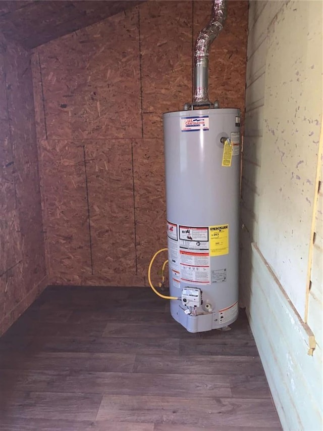 utility room with water heater