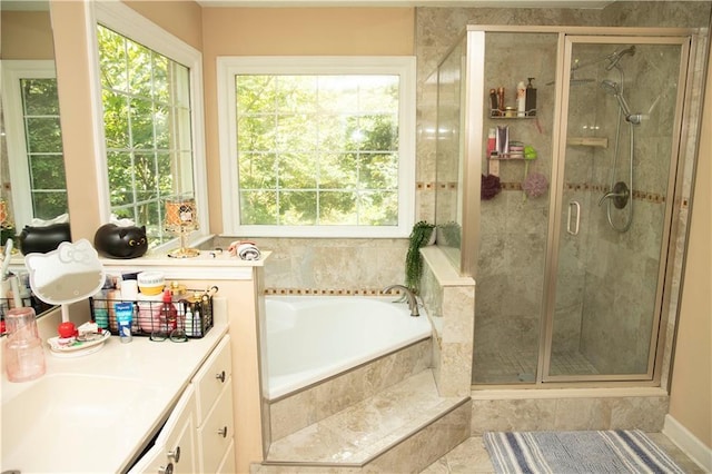 1473 Wildwood Way, Hampton, GA 30228 - full bath featuring vanity, a stall shower, and a bath
