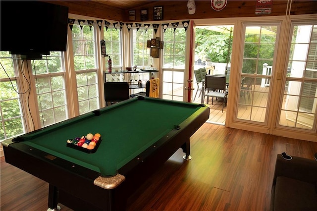 1473 Wildwood Way, Hampton, GA 30228 - rec room featuring pool table, plenty of natural light, and wood finished floors