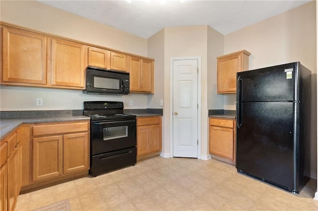 kitchen featuring black appliances