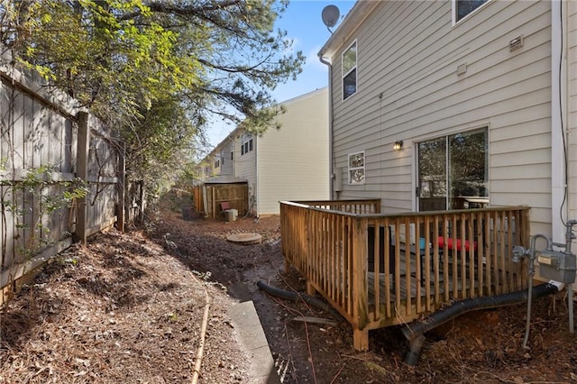 view of yard with a deck