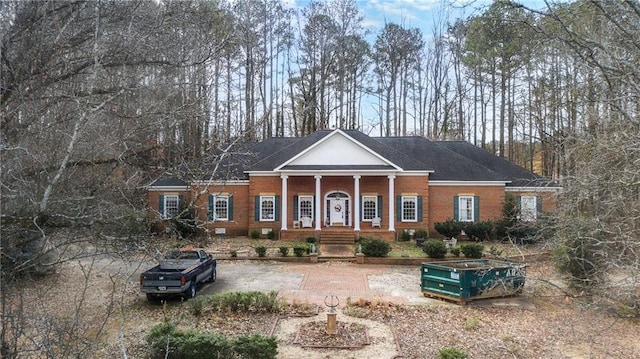 view of front of home featuring covered porch