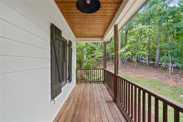 deck with covered porch