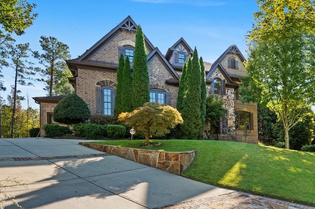 view of front of property featuring a front yard