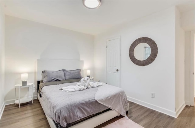 bedroom featuring wood-type flooring