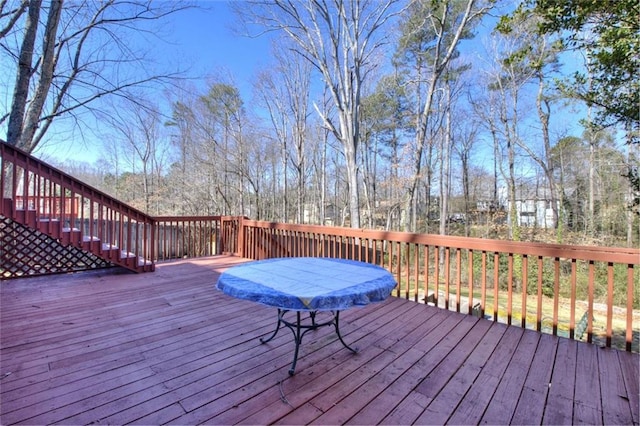 wooden deck with stairs