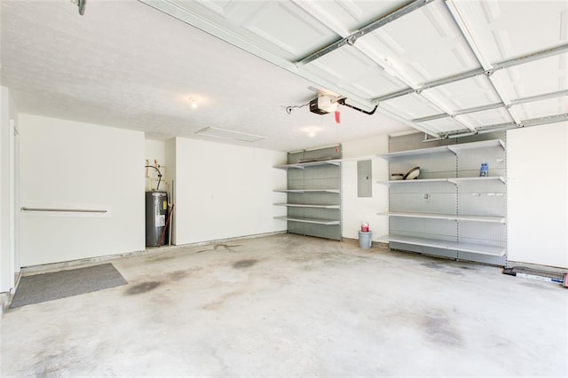 221 Glenview Trl, Griffin, GA 30224 - garage with water heater, a garage door opener, and electric panel