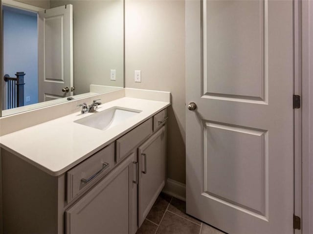360 Hayden Cir, Woodstock, GA 30189 - bathroom featuring vanity, baseboards, and tile patterned flooring