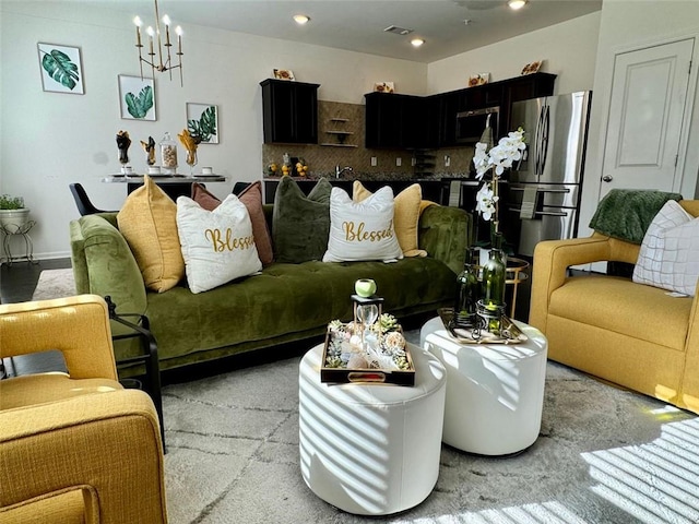 1606 Larkspur Trl, Conyers, GA 30012 - living area featuring a chandelier