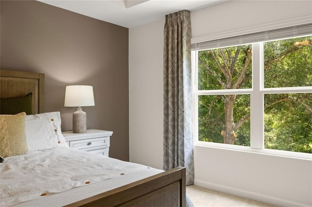 carpeted bedroom featuring multiple windows