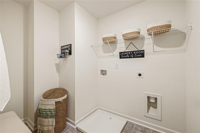 laundry area with washer hookup and hookup for an electric dryer