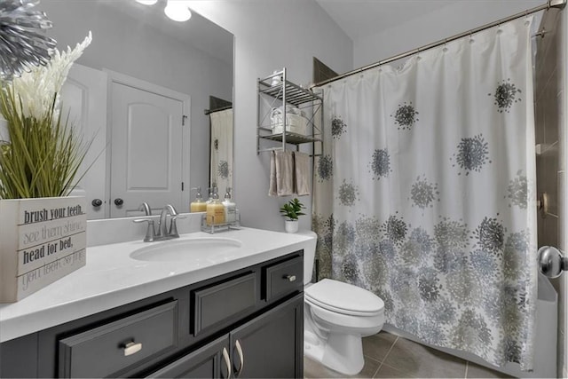 2953 Balvenie Pl, Acworth, GA 30101 - bathroom featuring vanity, tile patterned flooring, and toilet