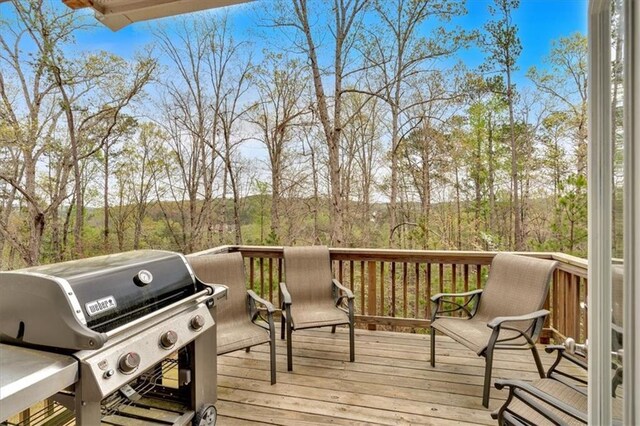 822 Pine Way, Dallas, GA 30157 - wooden terrace with a grill