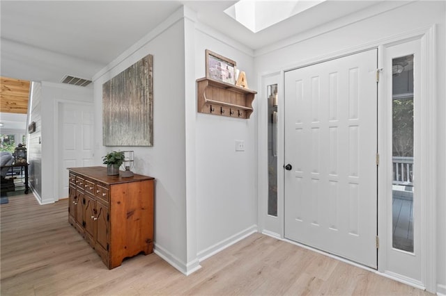 114 Narrows Loop, Waleska, GA 30183 - foyer entrance featuring a skylight, light wood-style floors, baseboards, and healthy amount of natural light