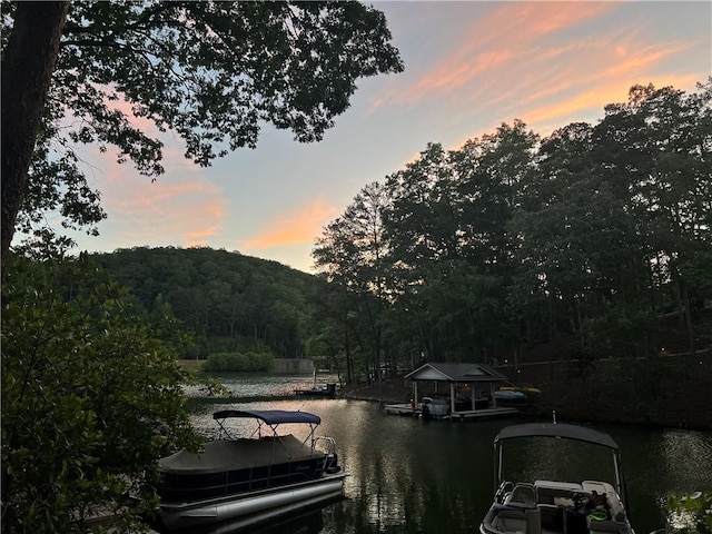 114 Narrows Loop, Waleska, GA 30183 - dock area featuring a water view and a view of trees