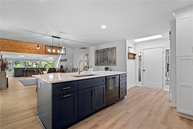 114 Narrows Loop, Waleska, GA 30183 - kitchen with dishwasher, a sink, light wood-style flooring, open floor plan, and recessed lighting