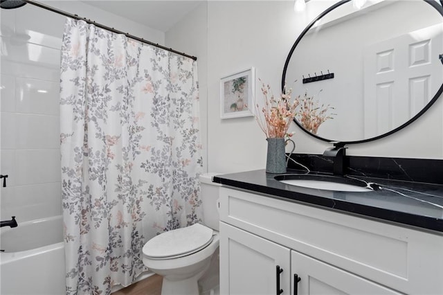 114 Narrows Loop, Waleska, GA 30183 - full bath with vanity, toilet, and shower / bath combo with shower curtain