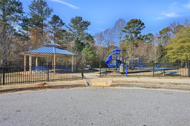 view of play area with a gazebo